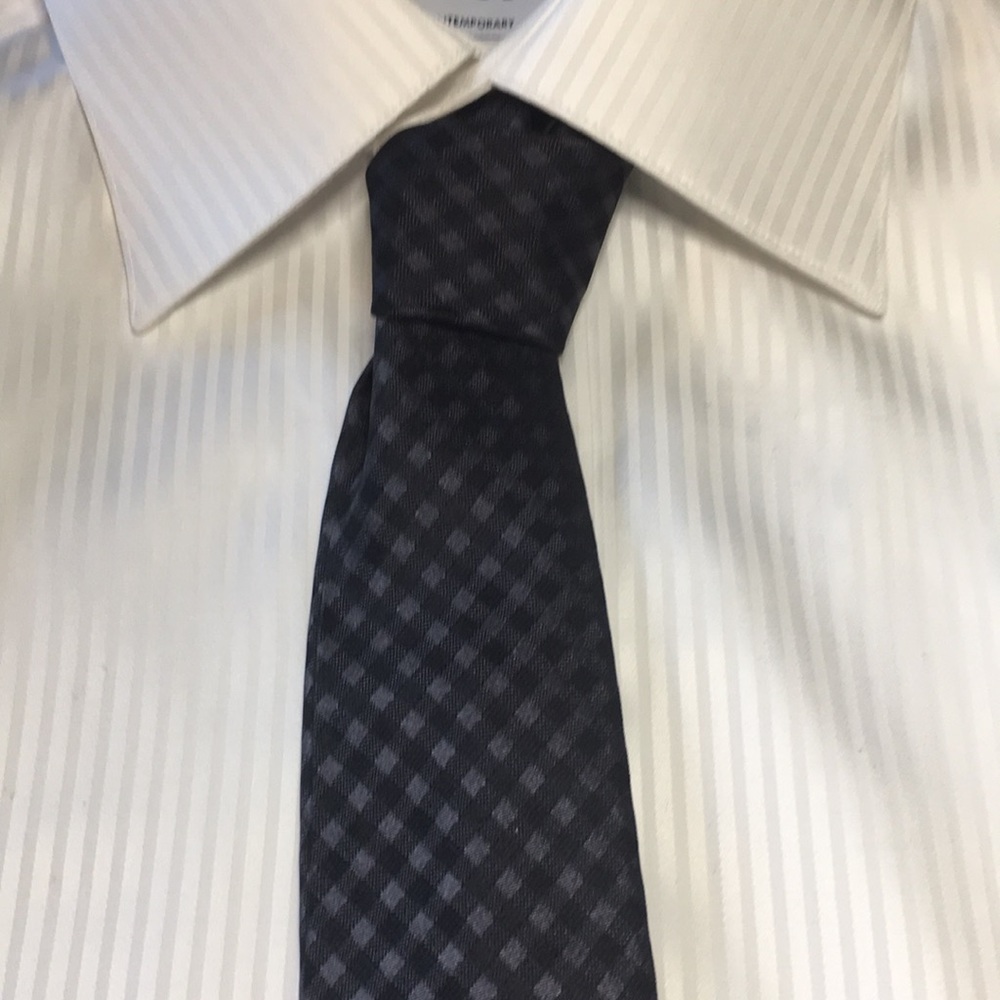 Tristan black and grey check pattern tie.